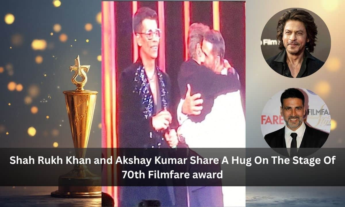 Shah Rukh Khan and Akshay Kumar Share A Hug On The Stage Of 70th Filmfare award